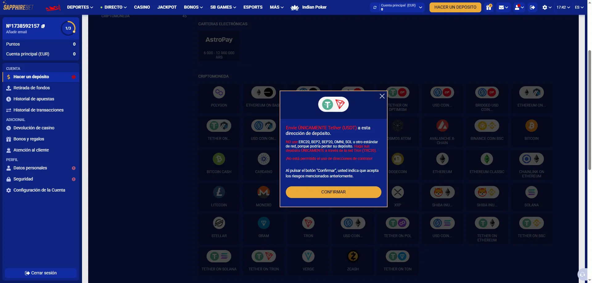 Métodos de pago SapphireBet Perú – depósitos y retiros seguros